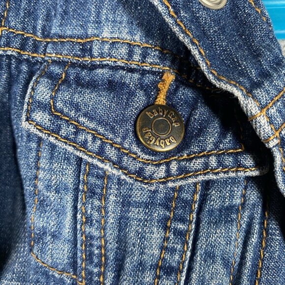 Baby GAP Denim Jacket Infant 6-12 Months Blue Snap Button Trucker 100% Cotton - Picture 5 of 12